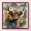 Highland Cattle-14CT Stamped/Counted Cross Stitch 40*40cm