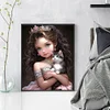 Little Princess And Cat-11CT Stamped Cross Stitch 40*50cm/15.75*19.69in