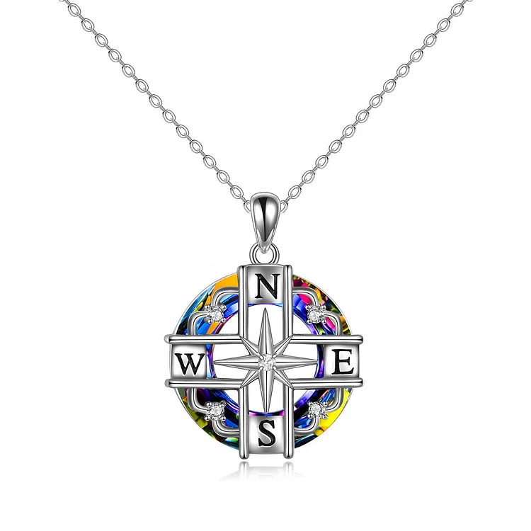 I'd Be Lost Without You Crystal Compass Necklace