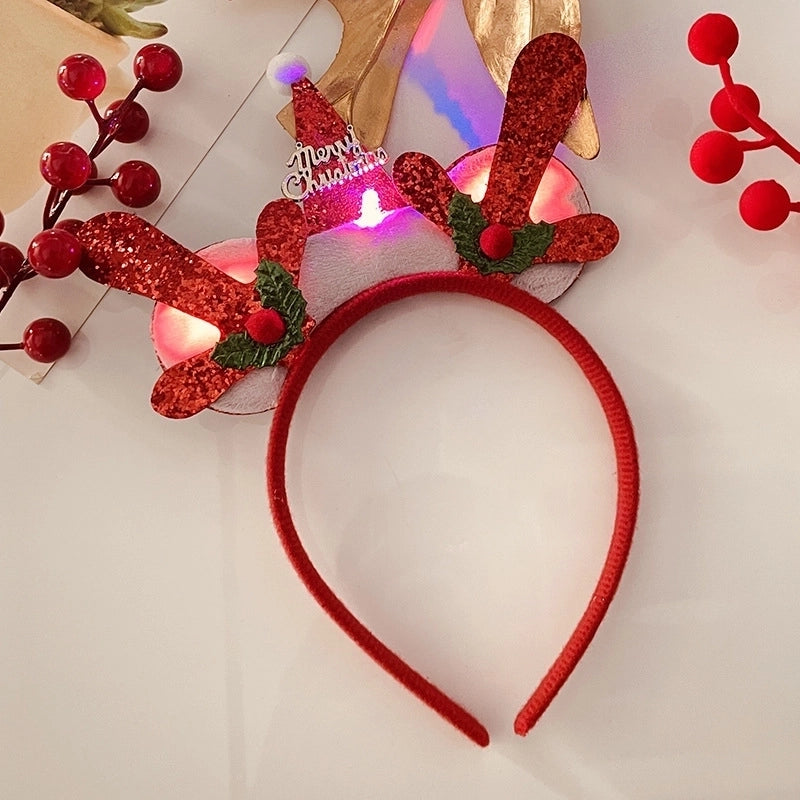 Christmas IG Style Women’s Christmas Hat Christmas Tree Letter Sequin Hair Clip Hair Band