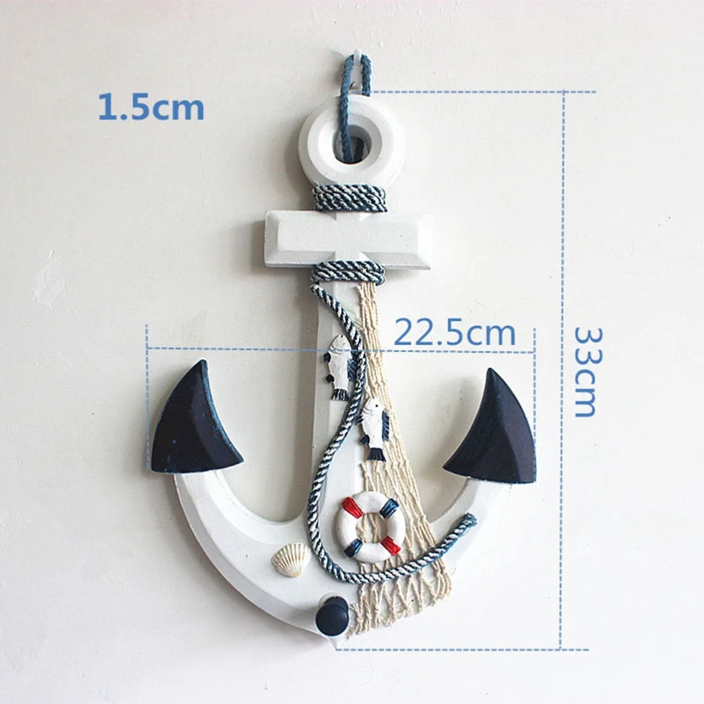 Wooden Anchors Decoration Vintage Home Decor Marine Mediterranean Style Nautical Decor Crafts Hanging Wall Decoration