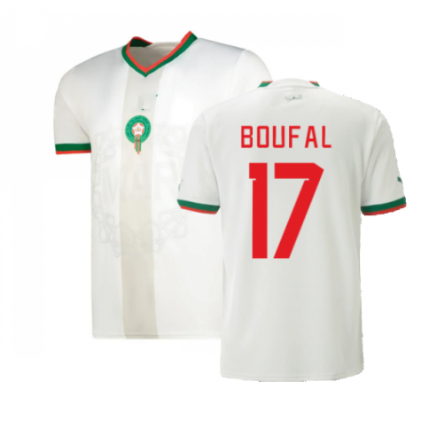 Marokko Sofiane Boufal 17 Away Trikot WM 2022