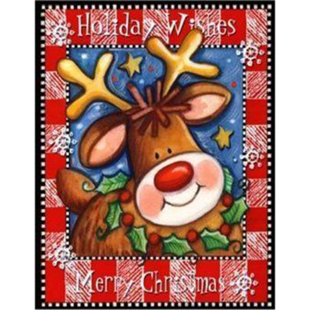 

Xmas Elk - 11CT Stamped Cross Stitch - 40*50CM, 501 Original