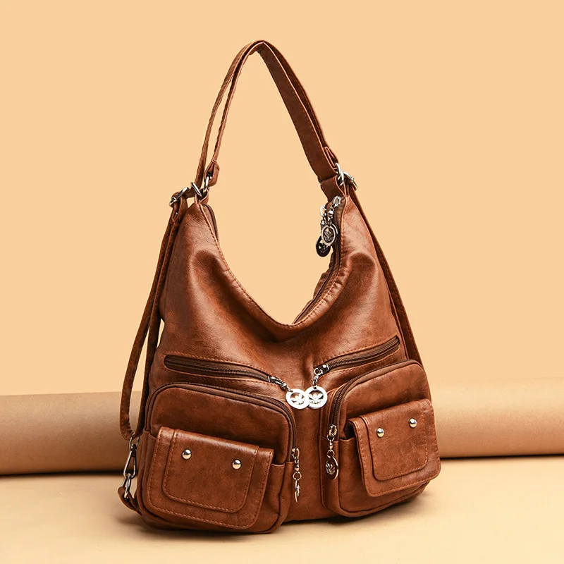 Soft Leather Shoulder Simple Diagonal Bag