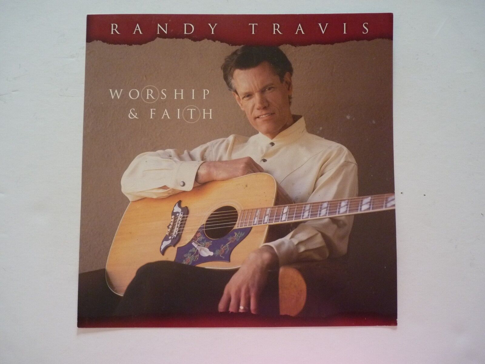 Randy Travis Worship & Faith LP Record Photo Poster painting Flat 12X12 Poster