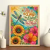 Dragonfly Sunflower Verse Diamond Painting Kits for Adults Beginners 30x40cm