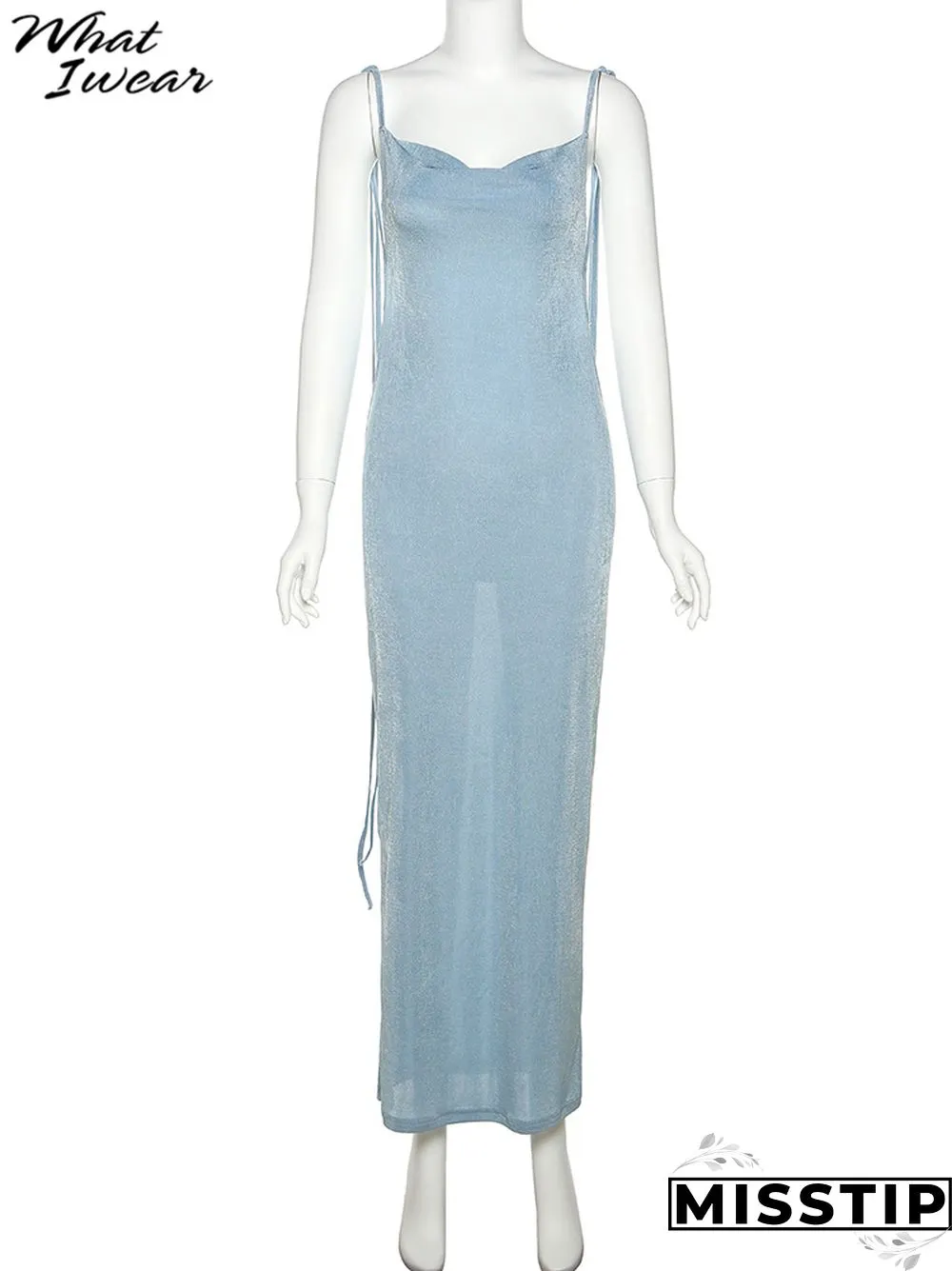 Backless Maxi Dress Sexy Blue Orange Spaghetti Strap Slim Women Long Club Party Beach