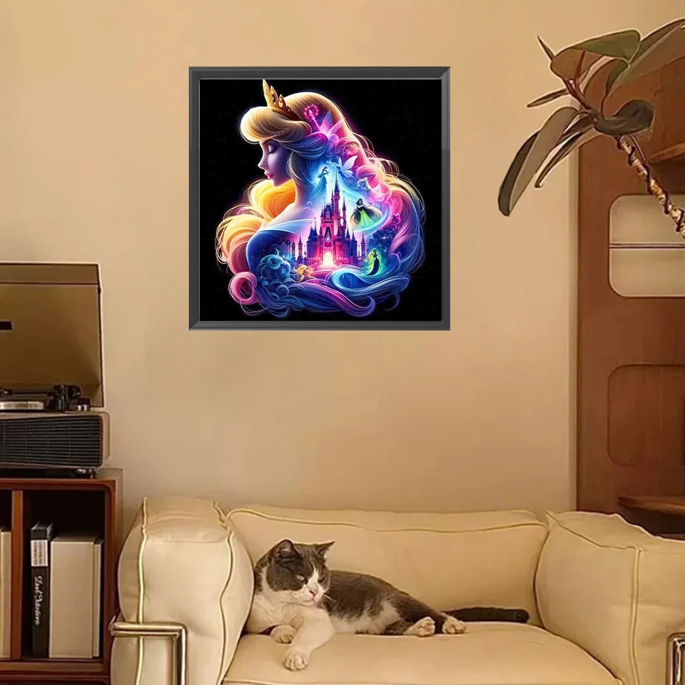 Diamond Painting - Full Square Drill - Princess Forest Silhouette(Canvas|35*35cm)