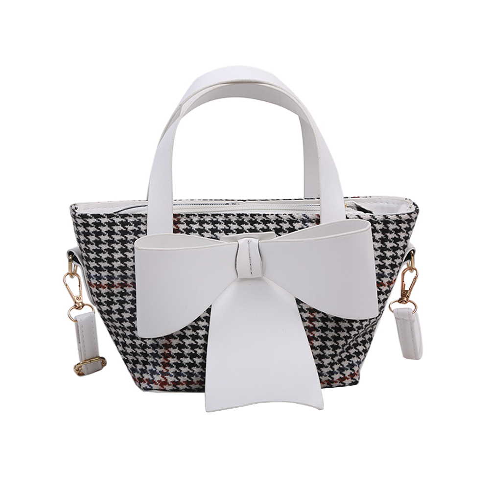 

Vintage Plaid Handbags PU Leather Bowknot Tote Shoulder Messenger Bag, Style 1, 501 Original
