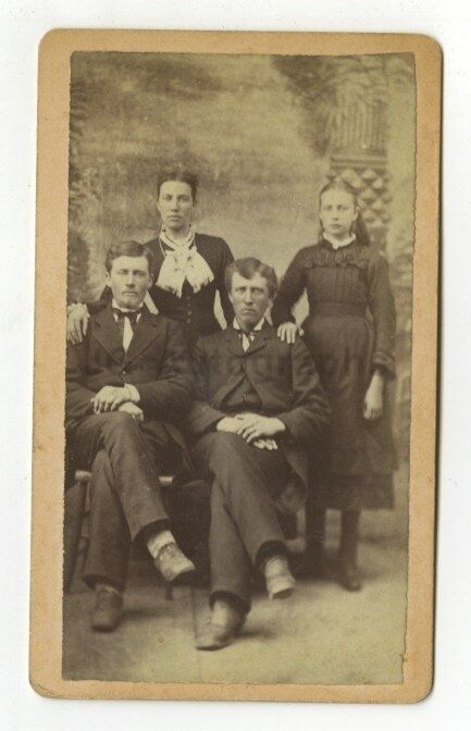 19th Century Family - Vintage CDV Photo Poster paintinggraph by IH Barnes - Chatfield, MN