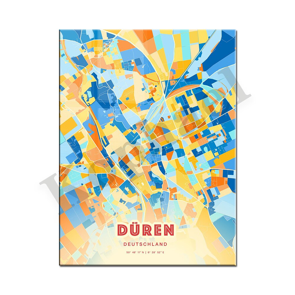 Casablanca Seattle Woking Galway Trenton Hamel Stralsund Weimar Herford Bayreuth Delmenhorst Durham. City Color Map Poster