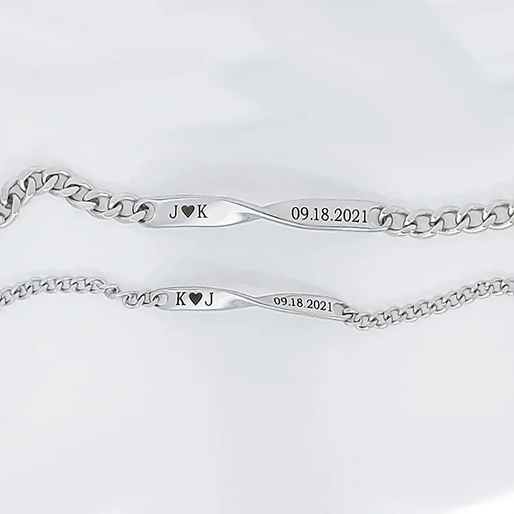 For Love - Custom Initials & Date Love Bracelet