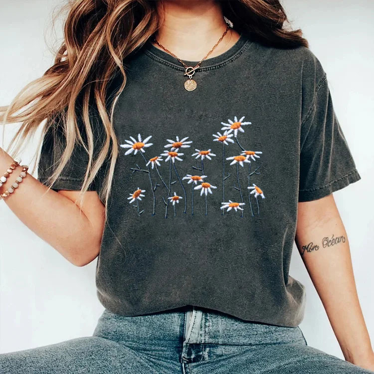 Daisy Embroidered TShirt