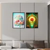 2Pcs Diamond Painting -DIY Round Drill Roses and Bouquets