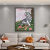 >SALE<Full Embroidery Eco-cotton Thread 11CT Printed White Tiger Cross Stitch 52x65cm