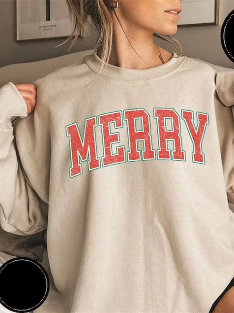 Women's Long Sleeve Scoop Neck Graphic Christmas Sweatshirt Top
