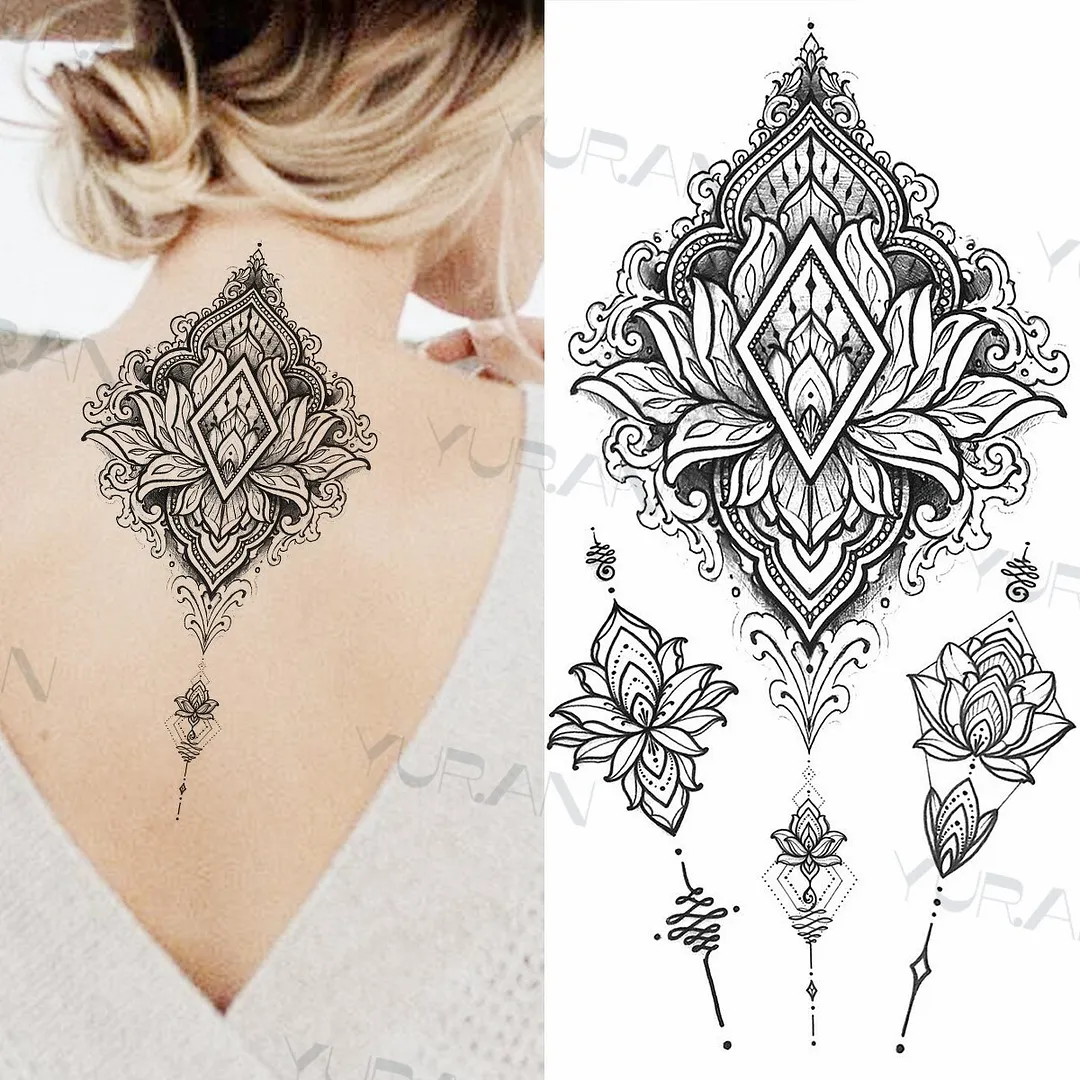 Sdrawing Tiger Flower Temporary Tattoo For Men Adult Fake Cat Dragon Tiger Eagle Wolf Tattoo Sticker Water Transfer Tatoo Paste