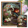 (Stamped/Counted) Pterosaur Reading - 14CT Cross Stitch 45*55cm/17.72*21.65in