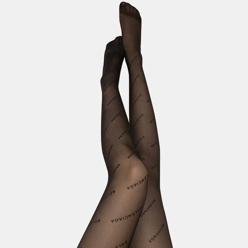 Letter Printed Embroidery Stockings