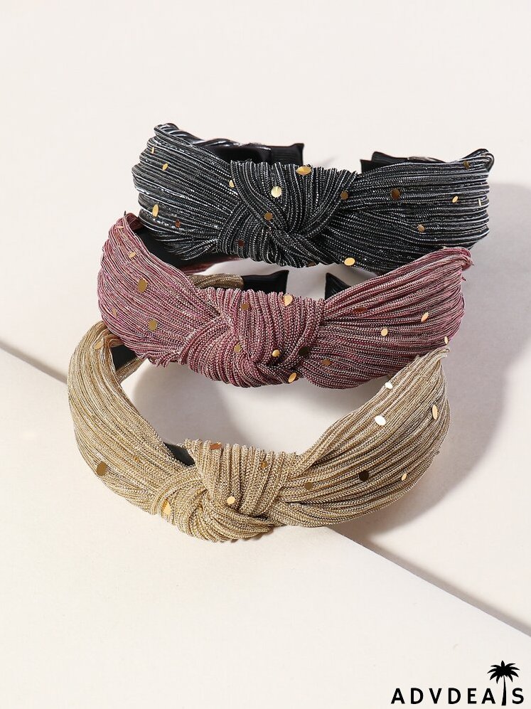 3pcs Sequin Cross Knot Hair Hoops