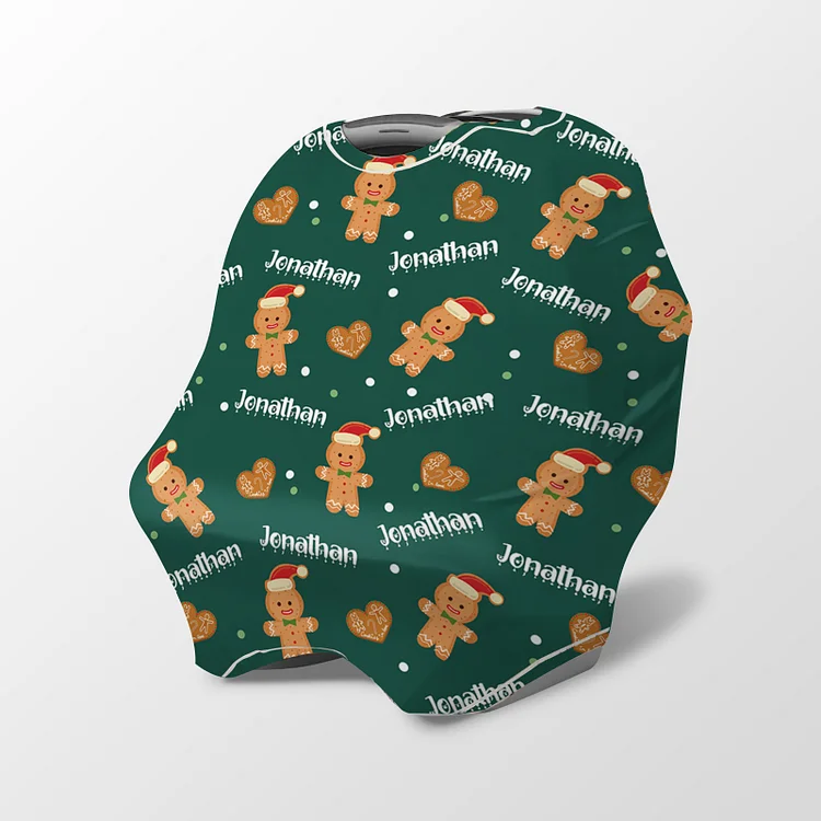 Personalized Christmas Gingerbread Man Baby Car Seat Canopy| Canopyl241