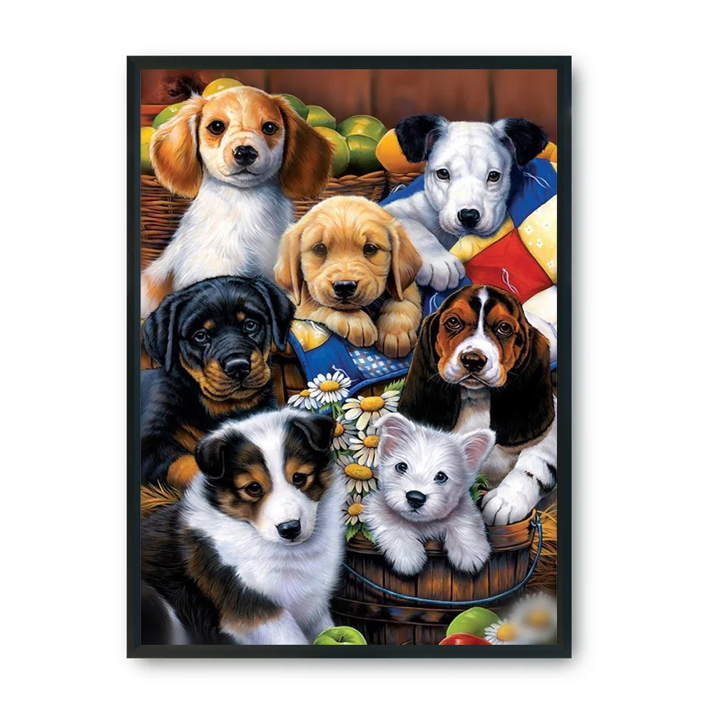 11CT DIY Stamped Cross Stitch Sets - Dog(Canvas|46x36CM)