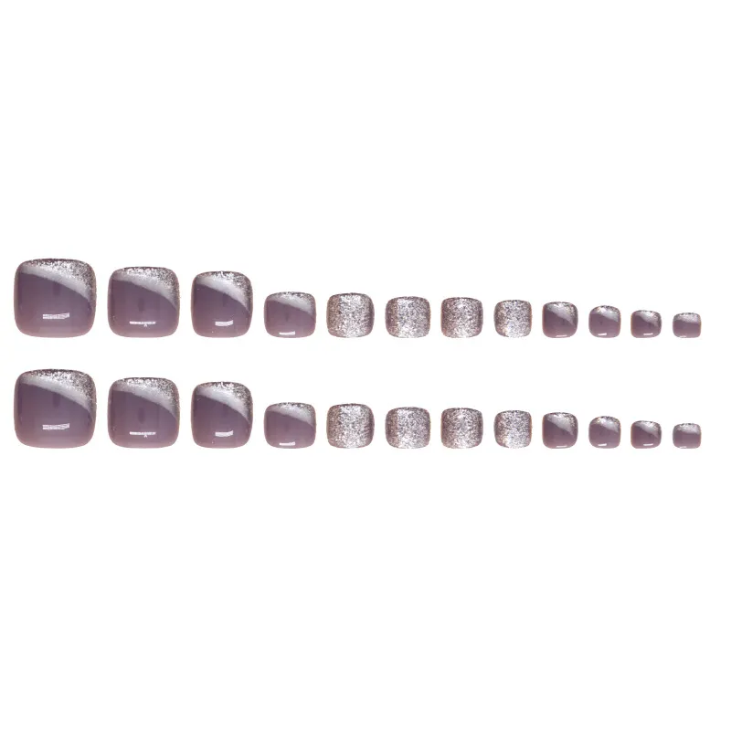 Churchf Churchf Eye Fine Flash Nail Piece Wearing Armor Thin Flash Removable Toenail Piece Fingernail Patch 24 Pieces