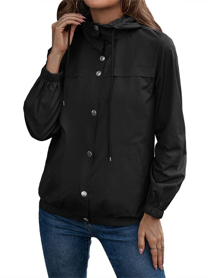 Hooded Rain Jacket Outdoor Sports Hiking Clothing Windbreaker Jacket Waterproof Coat Jacket Top Women S-XXL