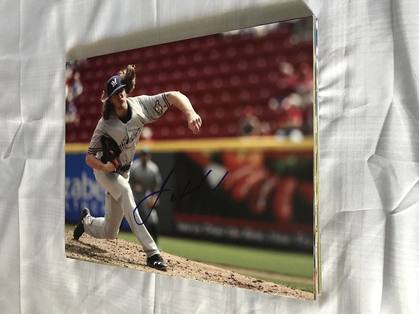 JOSH HADER MILWAUKEE BREWERS SIGNED AUTOGRAPHED 8X10 Photo Poster painting W/COA 3