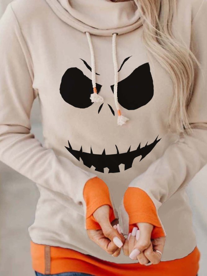 Skull Printed Long Sleeve Sweatshirt