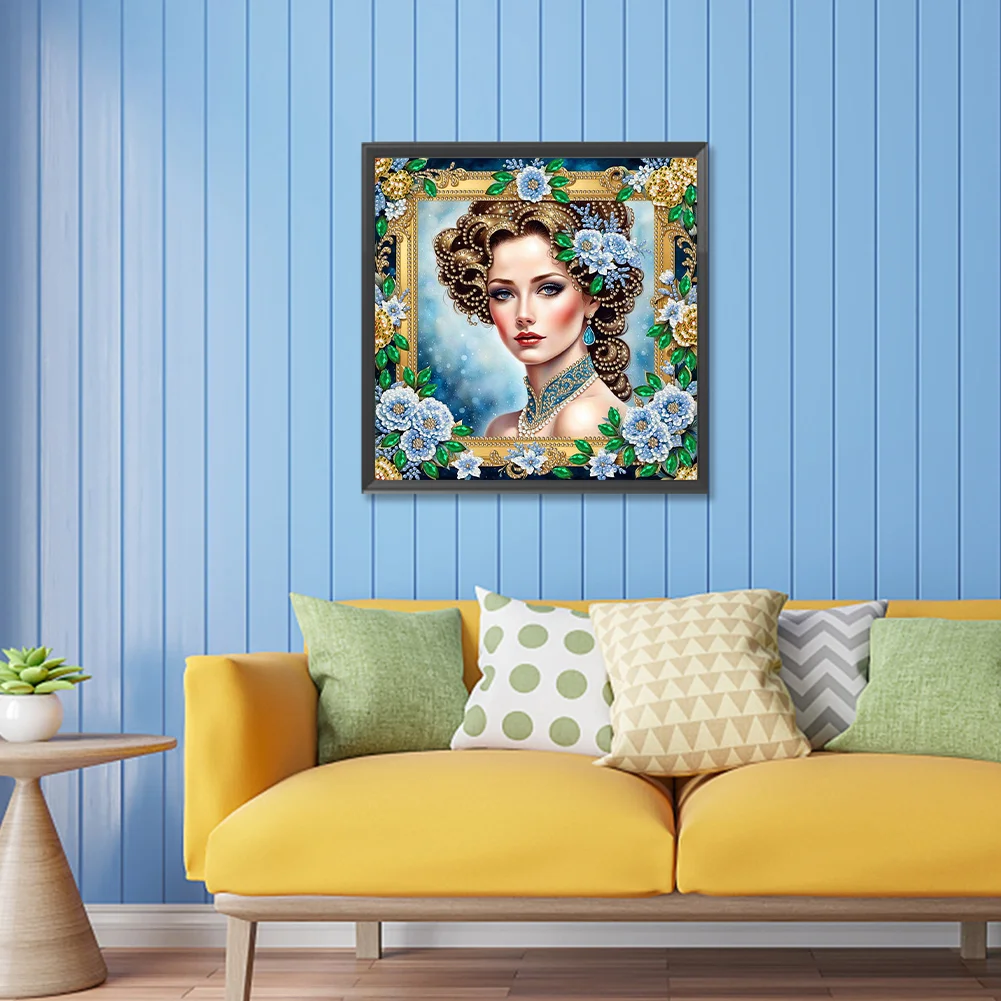 Diamond Painting - Partial Special Shaped Drill - Fashion Lady(Canvas|30*30cm)