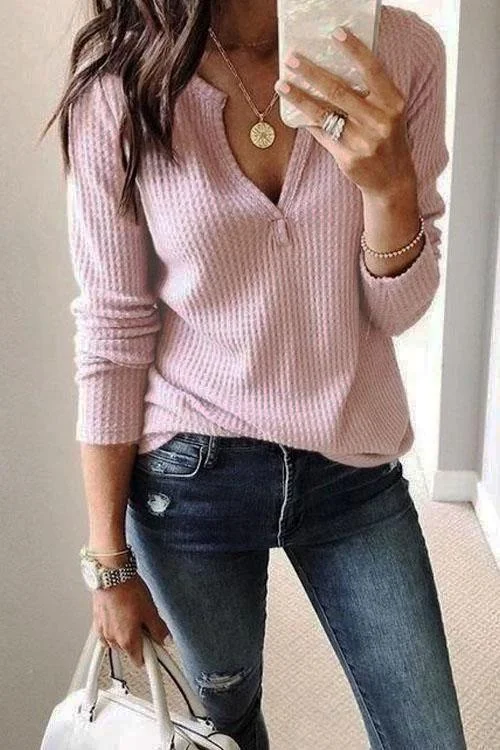 V Neck Soft Cozy T-shirt