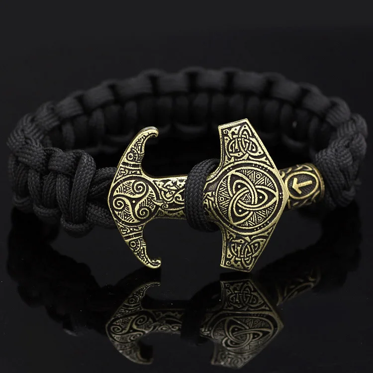 Coutureaura Odin Rune Bead Thor Hammer Mjolnir Bracelet