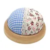 Round Pincushions with Wooden Base Sewing Pin Cushion (Random color) tapestrymarket