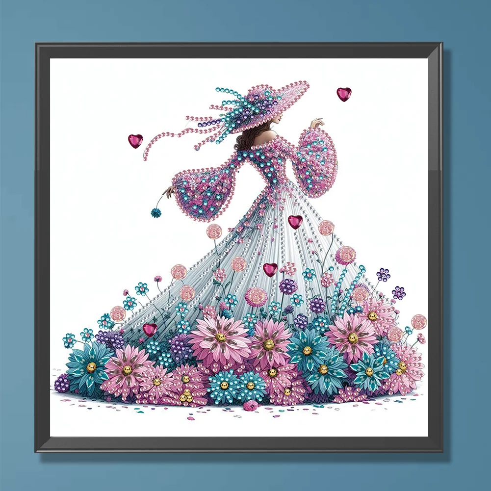 Diamond Painting - Partial Special Shaped Drill - Elegant Lady(Canvas|30*30cm)