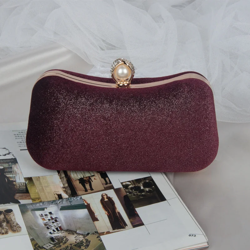 Vintage Clutch Bag Bronzing Velvet Party Bag