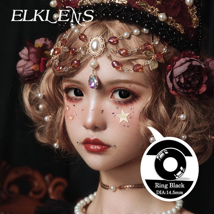 Halloween Ring-Black Cosplay Contact Lenses