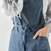 2018 New Women Pocket Home Ruffle Apron Linen Kitchen Dress Dining Cotton Cooking