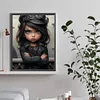 >SALE<5D DIY Full Round Drill Diamond Painting Sweet Cool Girl Kit Home Decor 30x40cm