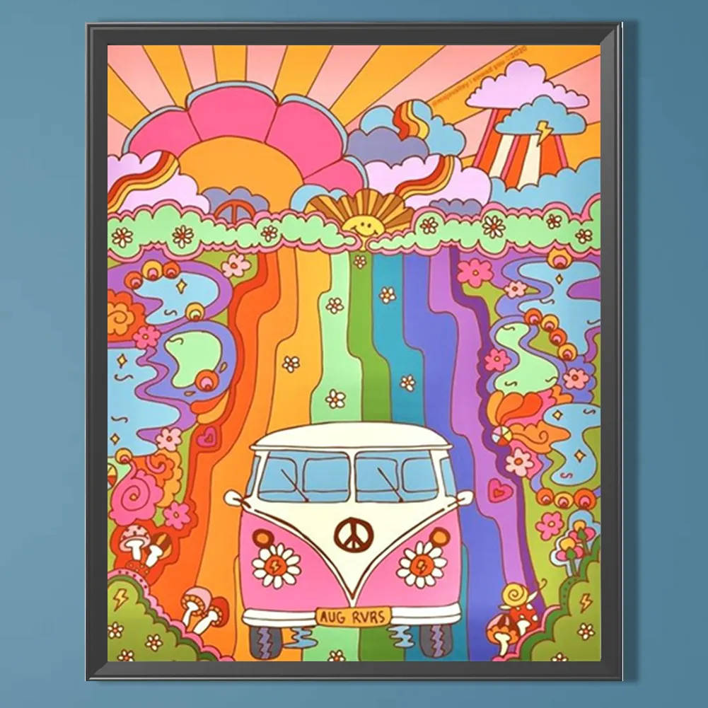Partial AB Diamond Painting - Full Round Drill - Rainbow World(Canvas|45*55cm)
