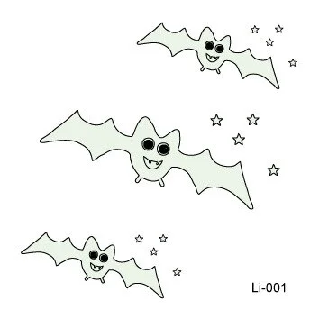 Sdrawing Glowing Tattoo Stickers Children's Glowing Toy Spider Pumpkin ghost Face Simulation Cartoon Luminous Tattoo Stickers