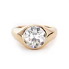 14K Yellow Gold 3.5ct Old European Cut Antique Lab Diamond Bezel Tapered Band Solitaire Ring