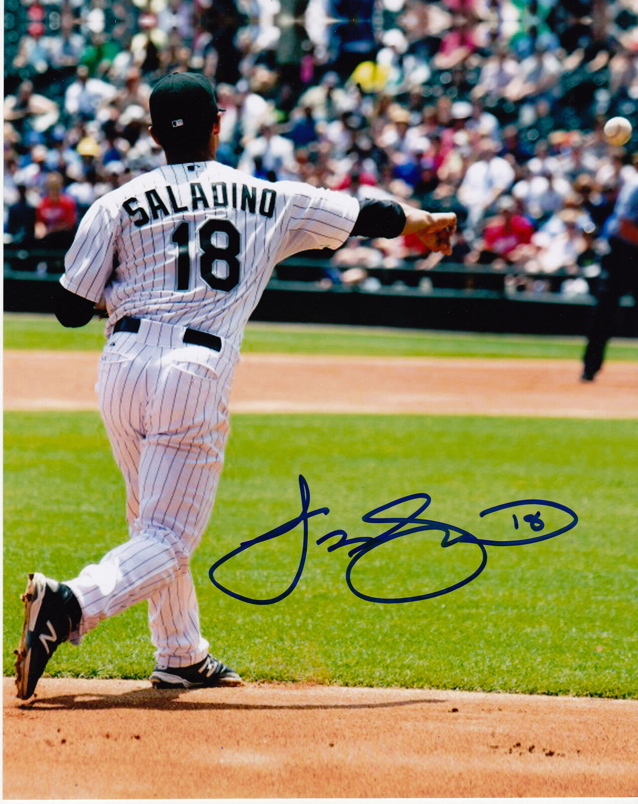 TYLER SALADINO CHICAGO WHITE SOX ACTION SIGNED 8x10