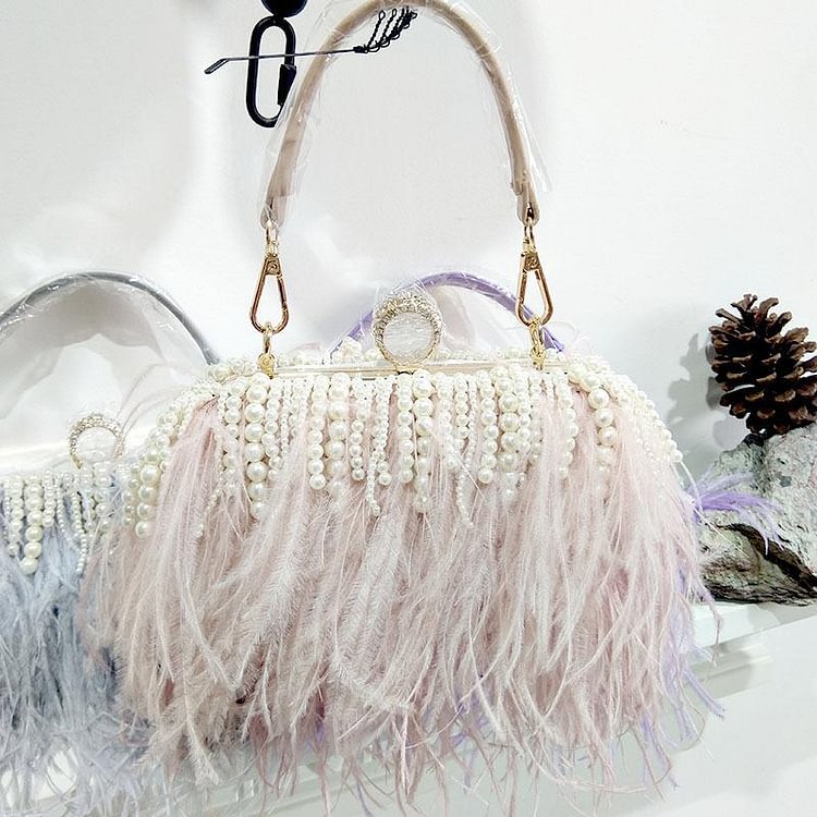 Bead&down women party handbag