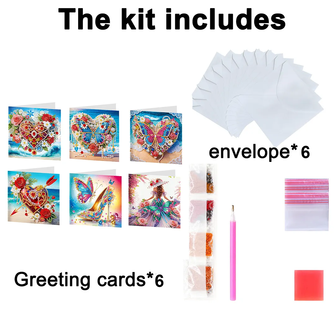6pcs Dream Series DIY Diamond Painting Greeting Card Kits with Envelopes Diamond Art Greeting Cards Diamond Art Cards Kits for Adults DIY Crafts Family Friend Gifts