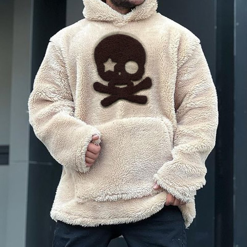 Cashmere Stitching Crew Neck Hoodie