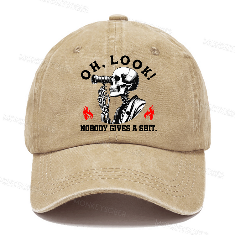 Oh Look Nobody Gives A Shit  Washed Baseball Caps