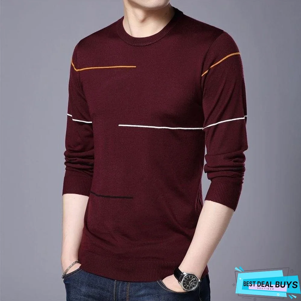 Wool Sweater Men Brand Clothing Slim Warm Sweaters O-Neck Pullover