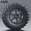 AMK 4Pcs 64x30mm Carbon Fiber Wheels Rim for RC Competition Crawler MOA RC4WD Bully 2 XR10 RS10 Motor On Axle 2.2 Tires