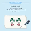 Four-leaf Clover Ladybug Stud Earrings 925 Sterling Silver